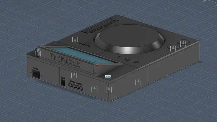 The back of the V1 chassis in Fusion 360.