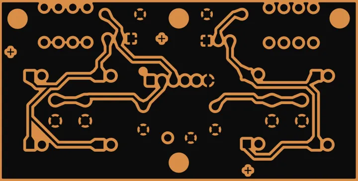 The play/cue board's front copper as a laser file.